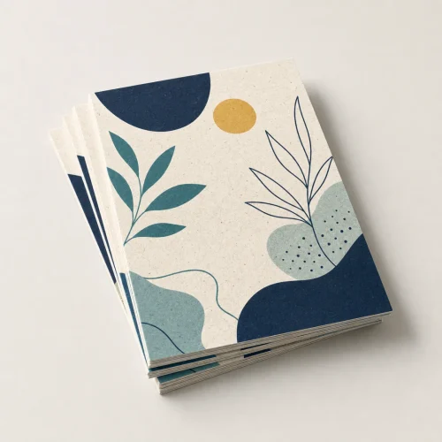 folheto em papel reciclato