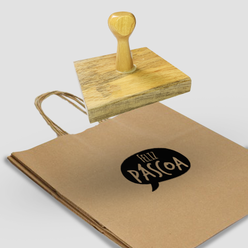carimbo para sacola kraft personalizado