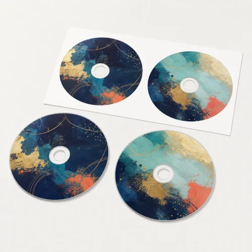 adesivo cd e dvd cartela meio-corte padrão