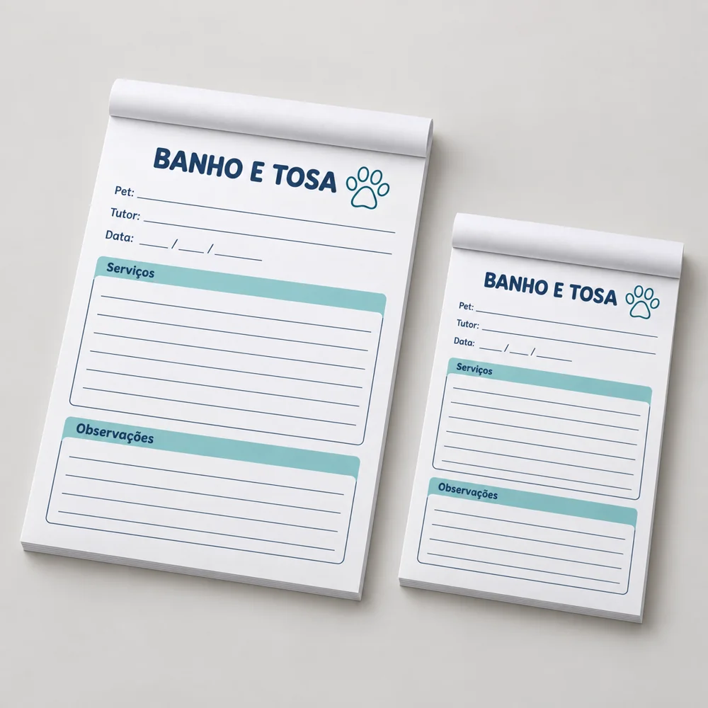 bloco para banho e tosa