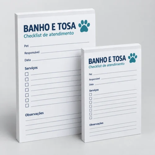bloco checklist banho e tosa