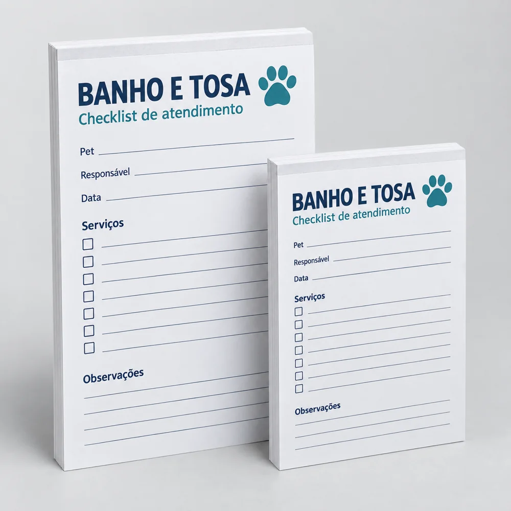 bloco checklist banho e tosa