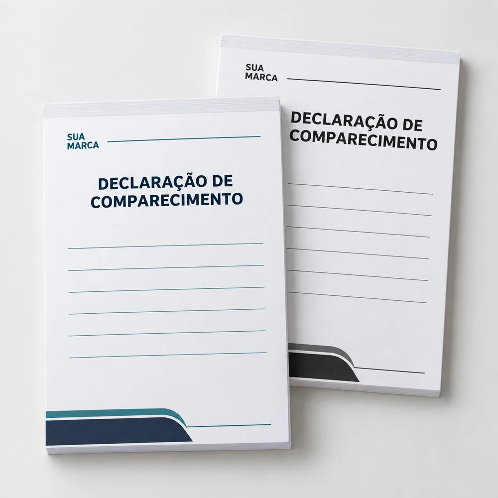declaração de comparecimento personalizada