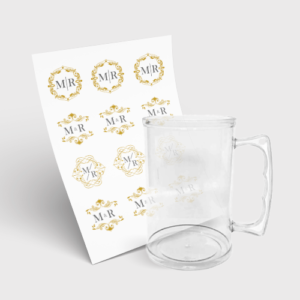 Chopp 300ml com uma folha A3 DTF-UV — PS Cristal