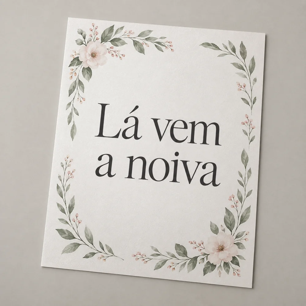 placa lá vem a noiva personalizada